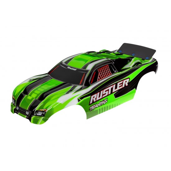 Body, Rustler® (also fits Rustler® VXL), green (painted, decals applied, assembled with wing)