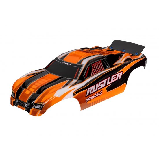 Body, Rustler® (also fits Rustler® VXL), orange (painted, decals applied, assembled with wing)