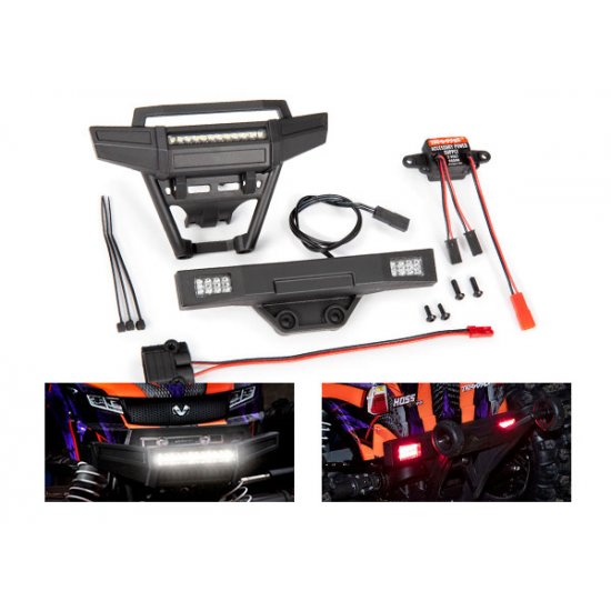 LED light set, complete (includes front and rear bumpers with LED lights, 3-volt accessory power supply, and power tap connector (with cable) (fits #9011 body)