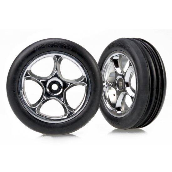 Tires & wheels, assembled (Tracer 2.2' chrome wheels, Alias ribbed 2.2' tires) (2) (Bandit front, soft compound w/ foam inserts)