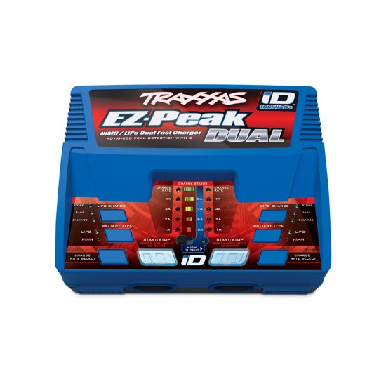  Traxxas EZ-Peak Dual 100W NiMH/LiPo dual charger with iD Auto Battery Identification 