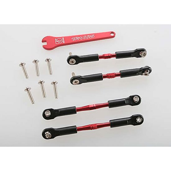 Turnbuckles, aluminum (red-anodized), camber links, front