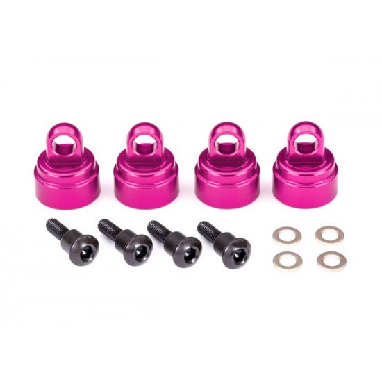 Shock caps, aluminum (pink-anodized) (4) (fits all Ultra Shocks)