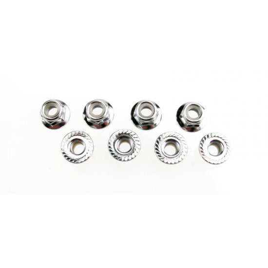 Traxxas 5mm Steel Flanged Nuts, Serrated, 8 pcs
