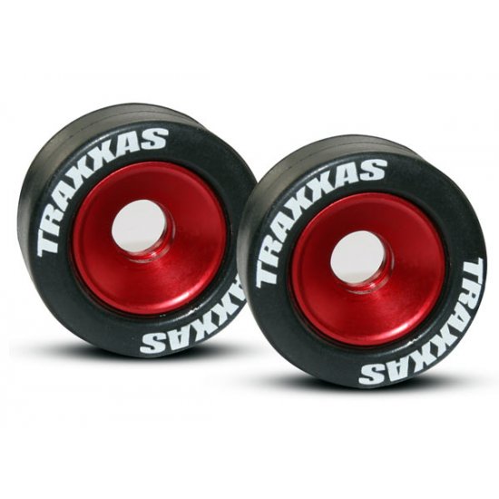 Traxxas  Wheels, Aluminum  Rubber tires , Red