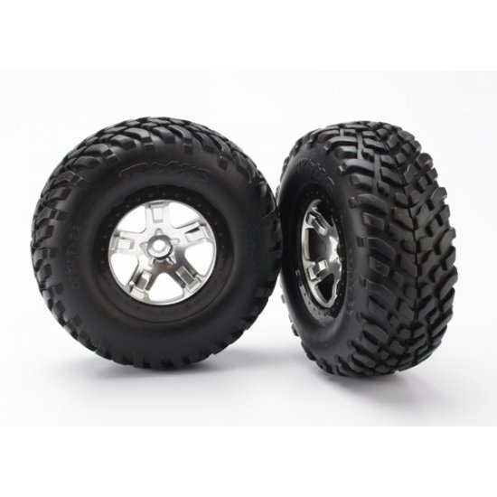 Tire & Wheel assembly, Mounted, Black Beadlock, Slash 2/4x4