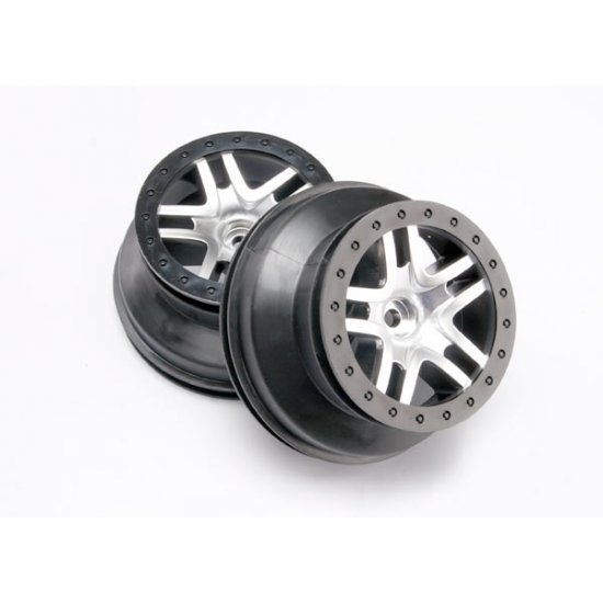 Traxxas SCT Split Spoke Wheels, Satin Chrome, Front