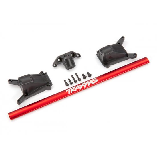 Chassis brace kit, red (fits Rustler® 4X4 or Slash 4X4 models equipped with Low-CG chassis)