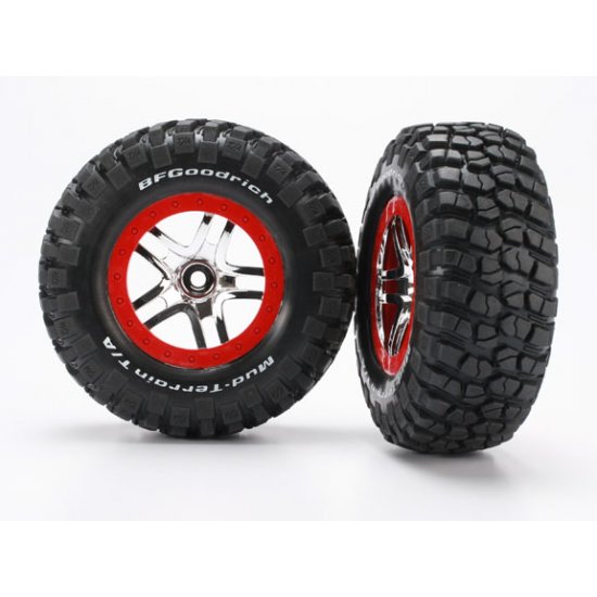 Tire & Wheel assembly, Rear, Mnted, Red Beadlock, Slash