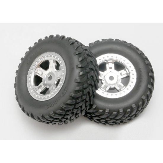 Tires and wheels, assembled, 1/16 Slash/Revo