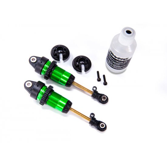 Shocks, GTR long green-anodized, PTFE-coated bodies with TiN shafts (fully assembled, without springs) (2)