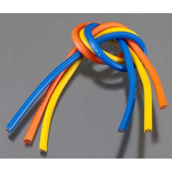 10 Gauge Super Flexible Wire - 1' ea. Blue, Yellow, Orange